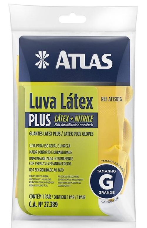 LUVA LATEX FORRADA PLUS - G AT1301G