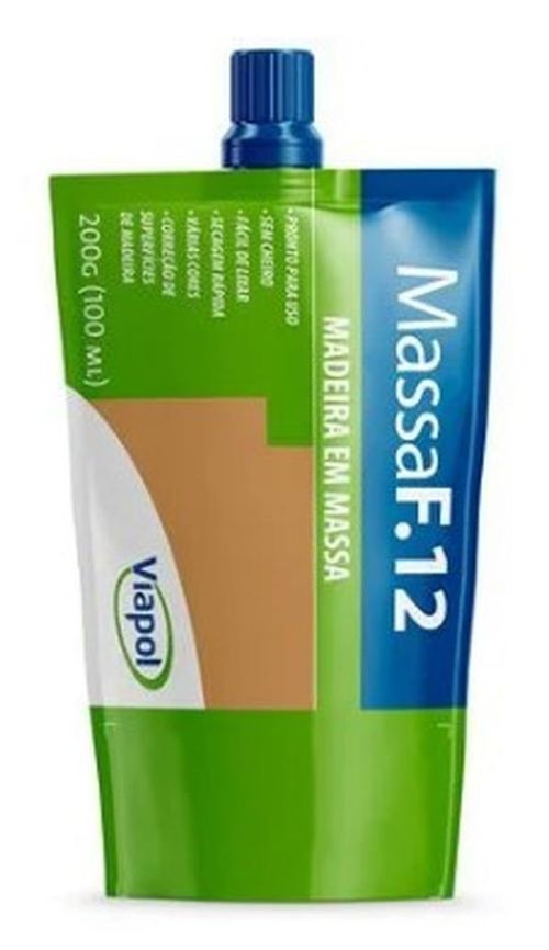 MASSA PARA MADEIRA F-12 CASTANHO SACHE 200G VIAPOL CASTANHO