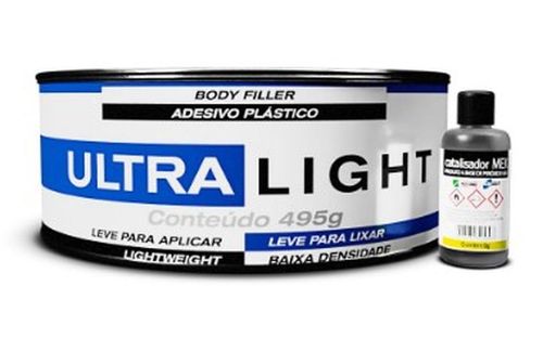 MASSA PLASTICA ULTRA LIGHT COM CATALIZADOR 495G MAXIRUBBER ULTRA LIGHT