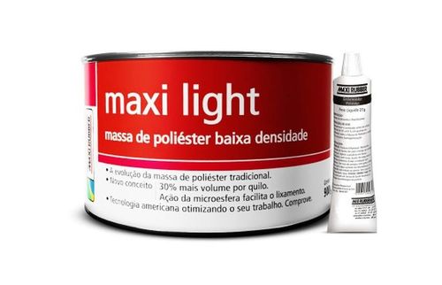 MASSA POLIESTER MAXI LIGHT C/CATALIZADOR 900G MAXIRUBBER MAXI LIGHT C/ C1MG025