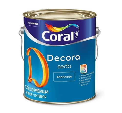 TINTA ACRILICA DECORA SEDA ACETINADO BASE MF BRANCO 3,6L CORAL BRANCO